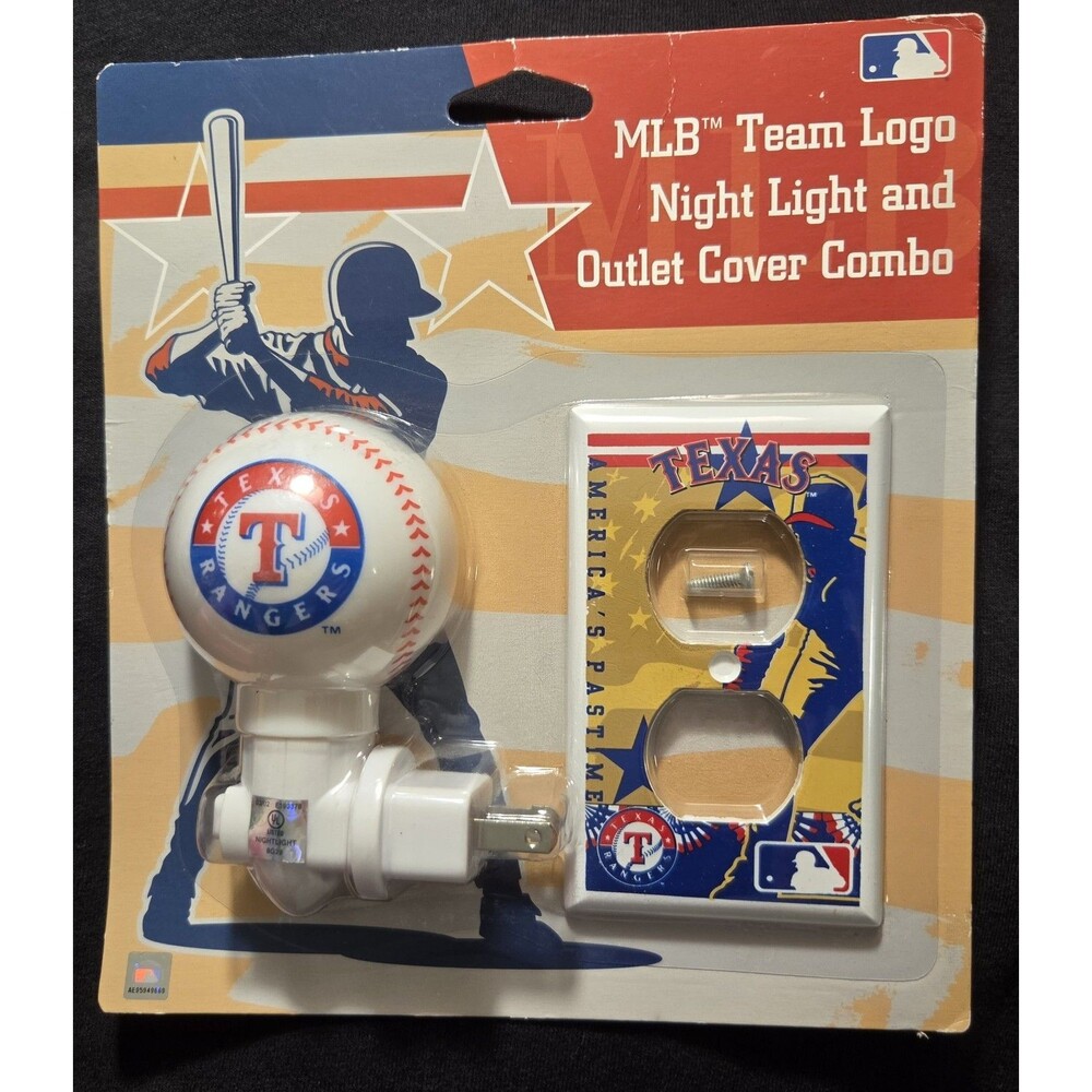New Texas Rangers team logo night light and outlet cover MLB Baseball 2006 RETRO